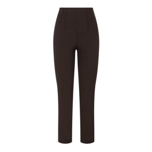 Bruine Slim Fit Broek met Plooien Patrizia Pepe , Brown , Dames