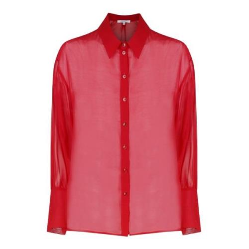 Rode Doorschijnende Blouse Patrizia Pepe , Red , Dames