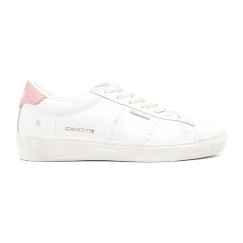 Witte Leren Sneakers Vintage Stijl Golden Goose , White , Dames