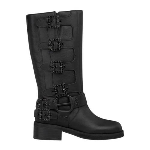 Studded Biker Boot Alma EN Pena , Black , Dames