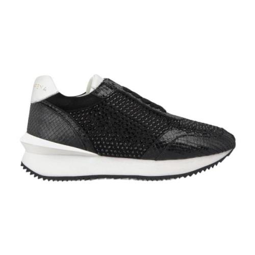 Glanzende leren platform sneakers Alma EN Pena , Black , Dames