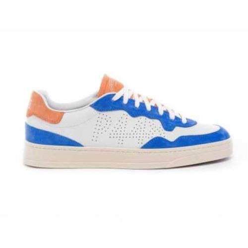 Witte leren sneakers Blauw suède Bali-M969 P448 , Multicolor , Heren