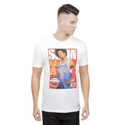 Allen Iverson 76ers Slam Tee Wit Mitchell & Ness , White , Heren