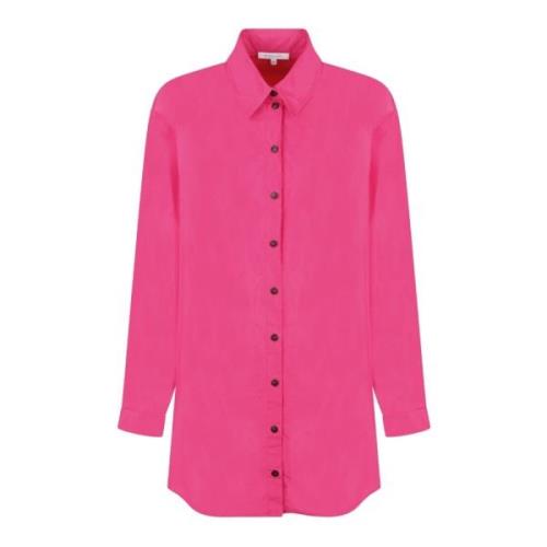 Fuchsia Shirt Zachte Pasvorm Brand Logo Patrizia Pepe , Purple , Dames