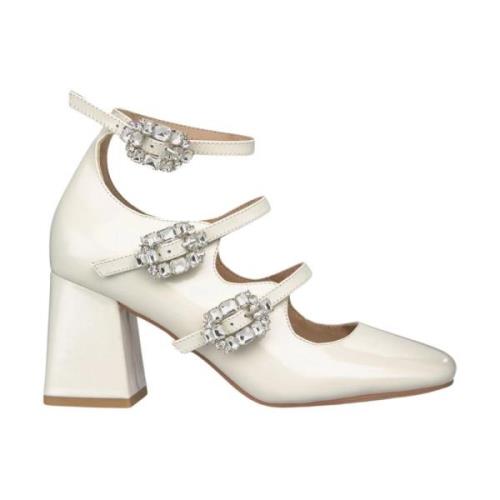 Kristallen gesp hak schoen Alma EN Pena , White , Dames