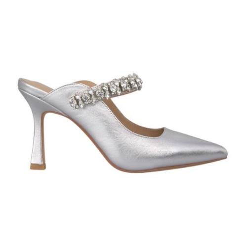 Stijlvolle muiltjes met strass detail Alma EN Pena , Gray , Dames