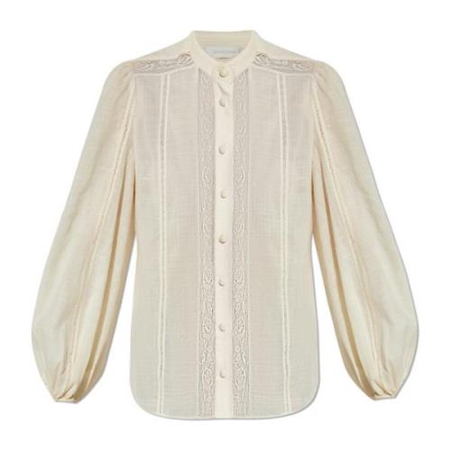 Staande Kraag Shirt Zimmermann , Beige , Dames