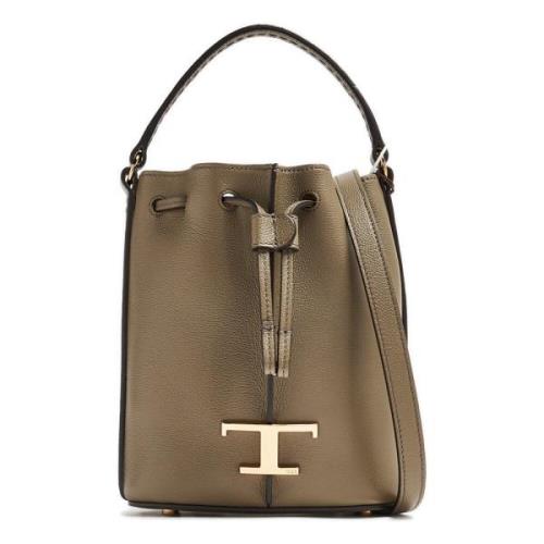 Tijdloze Leren Trekkoordtas Tod's , Gray , Dames