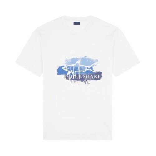 Gebreid T-shirt voor mannen Paul & Shark , White , Heren