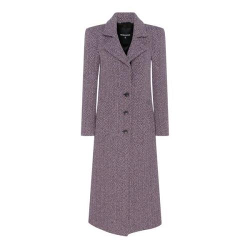 Paarse Pied-de-poule Jas Slim Fit Patrizia Pepe , Purple , Dames