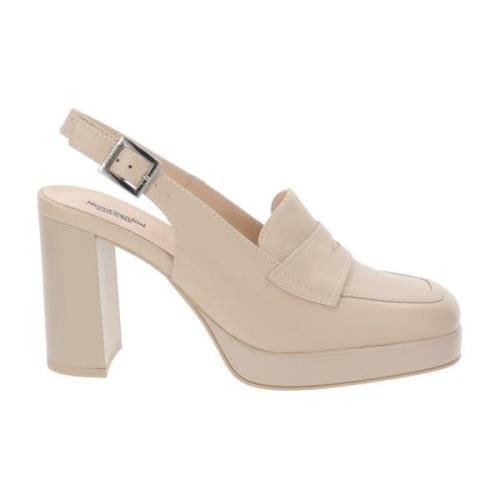 Leren Hoge Hakken Schoenen voor Vrouwen Nerogiardini , Beige , Dames