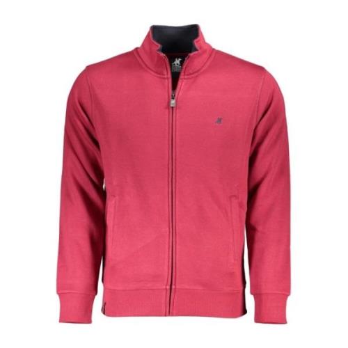 Geborduurde Logo Katoenen Sweater Rits U.s. Polo Assn. , Pink , Heren