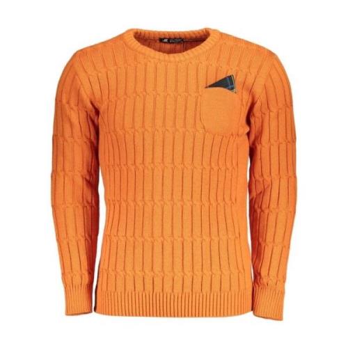 Twisted Crew Neck Sweater with Pocket U.s. Polo Assn. , Orange , Heren