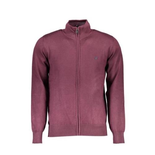 Rode Geborduurde Rits Cardigan U.s. Polo Assn. , Red , Heren