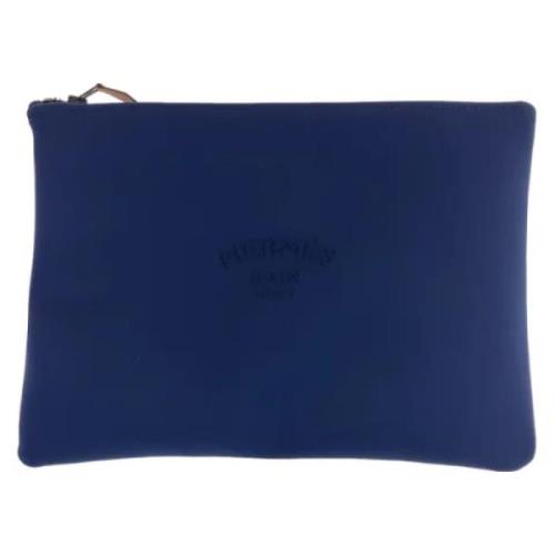 Pre-owned Canvas clutches Hermès Vintage , Blue , Dames