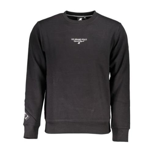 Logo Print Crewneck Sweatshirt Fleece U.s. Polo Assn. , Black , Heren