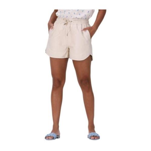 Leren Crop Shorts Beige Co'Couture , Beige , Dames