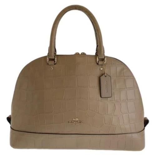 Pre-owned Leather handbags Coach Pre-owned , Beige , Dames