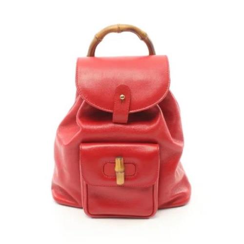 Pre-owned Leather backpacks Gucci Vintage , Red , Dames