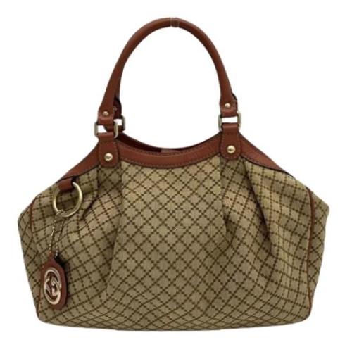 Pre-owned Canvas gucci-bags Gucci Vintage , Beige , Dames