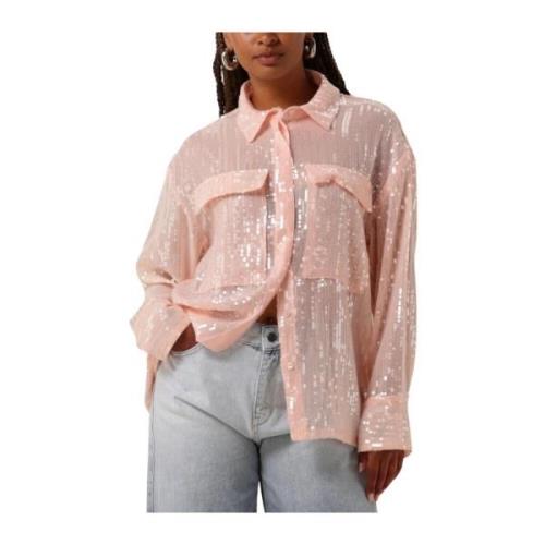 Pailletten Blouse Alix The Label , Pink , Dames