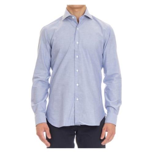 Heldere Blauwe Oxford Overhemd Barba , Blue , Heren