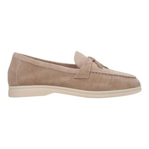 Dames Beige Kwast Loafers gemaakt van Velours Er00112681 Estro , Brown...