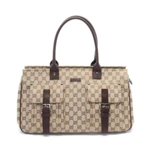 Pre-owned Canvas handbags Gucci Vintage , Beige , Dames