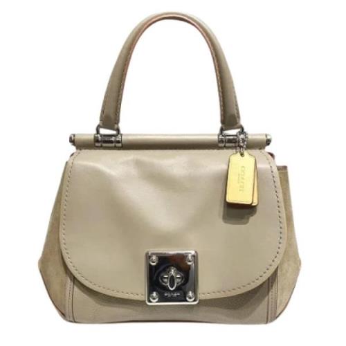 Pre-owned Leather handbags Coach Pre-owned , Beige , Dames