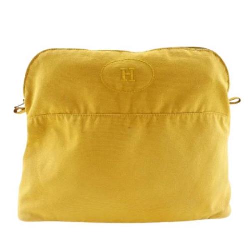 Pre-owned Cotton pouches Hermès Vintage , Yellow , Dames