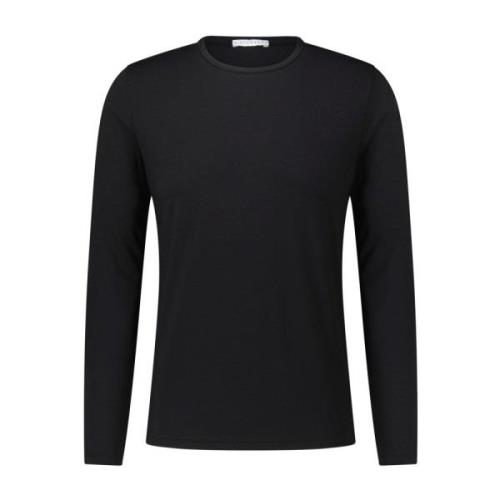 Katoenmix Longsleeve Ideale Pasvorm Kiefermann , Black , Heren