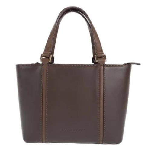 Pre-owned Leather handbags Burberry Vintage , Brown , Dames