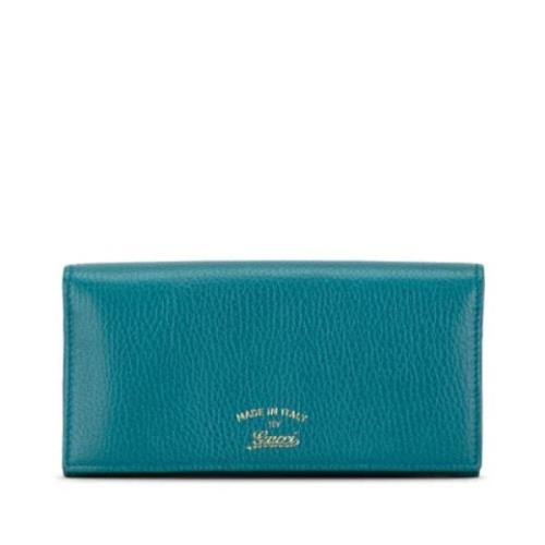 Pre-owned Leather wallets Gucci Vintage , Blue , Dames