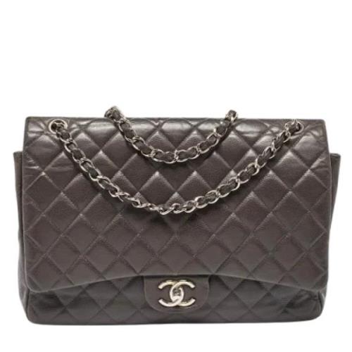 Pre-owned Leather chanel-bags Chanel Vintage , Gray , Dames