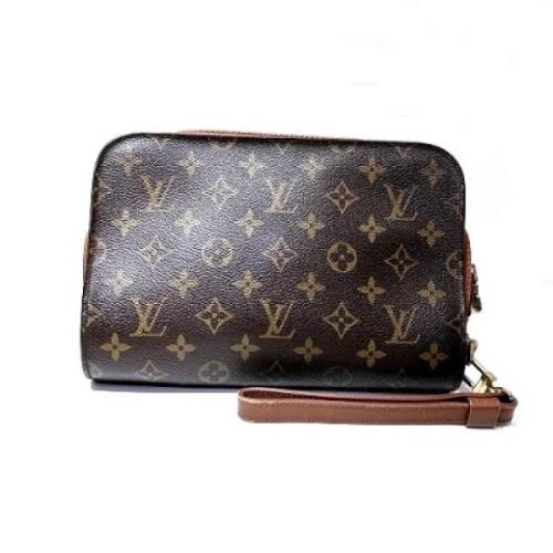 Pre-owned Canvas clutches Louis Vuitton Vintage , Brown , Heren