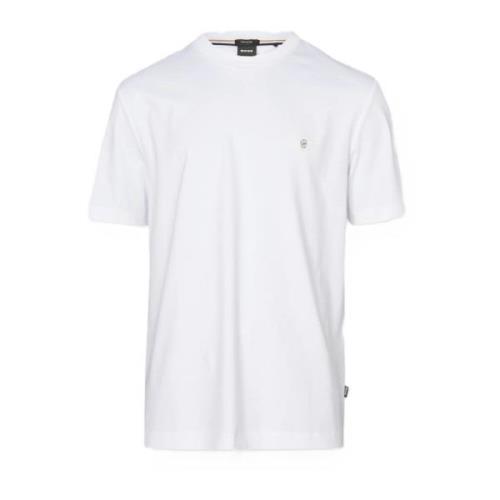 Katoenen Logo T-shirt Wit Boss , White , Heren