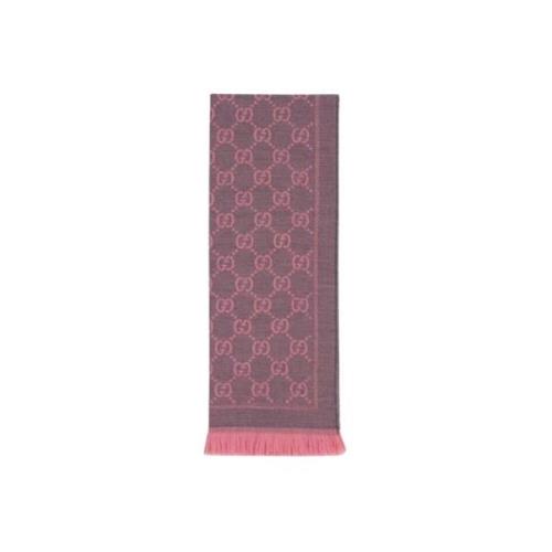 Jacquard GG Grafiet Sjaal Gucci , Pink , Dames