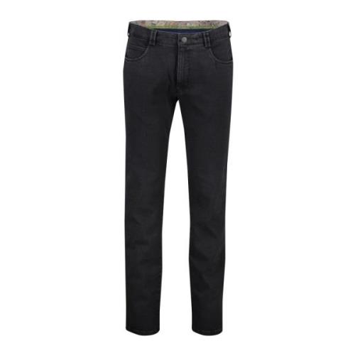 Grijze Slim-fit 5-Pocket Katoenen Jeans Meyer , Gray , Heren