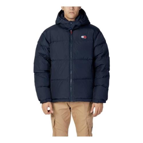 Blauwe Hooded Rits Jas Mannen Herfst/Winter Tommy Hilfiger , Blue , He...