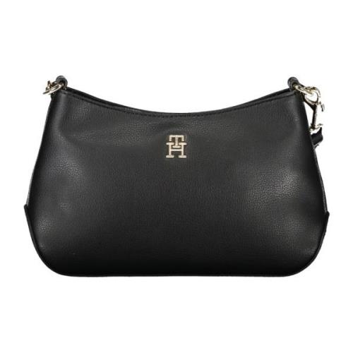 Zwarte Crossbody Tas met Ritssluiting Tommy Hilfiger , Black , Dames