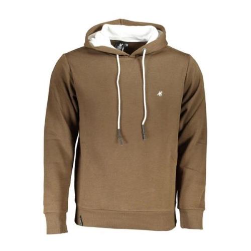 Bruine Geborduurde Hoodie U.s. Polo Assn. , Brown , Heren