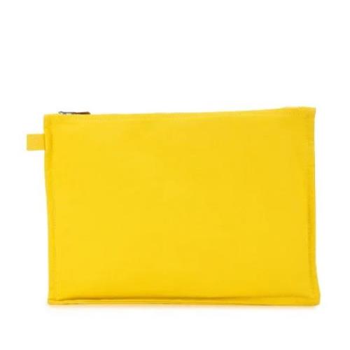 Pre-owned Canvas handbags Hermès Vintage , Yellow , Dames