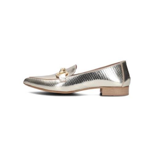 Gouden Loafer met Horsebit Detail Notre-v , Gray , Dames