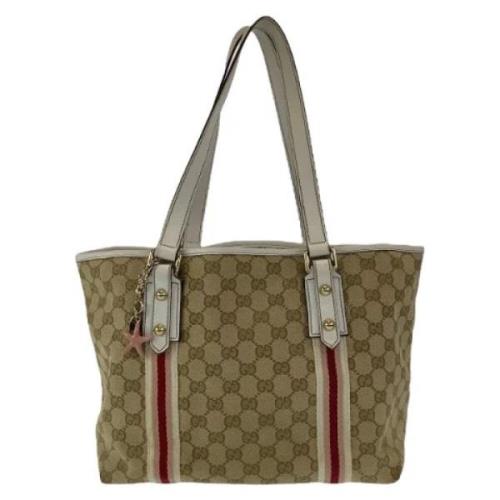 Pre-owned Canvas gucci-bags Gucci Vintage , Beige , Dames