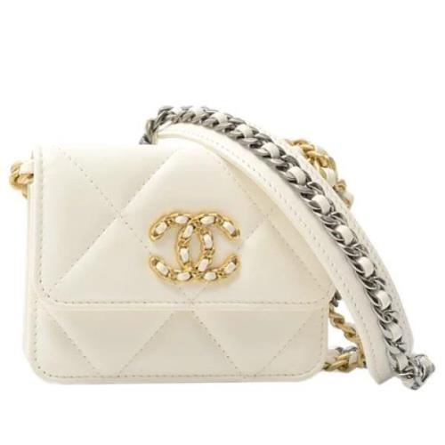 Pre-owned Leather chanel-bags Chanel Vintage , White , Dames