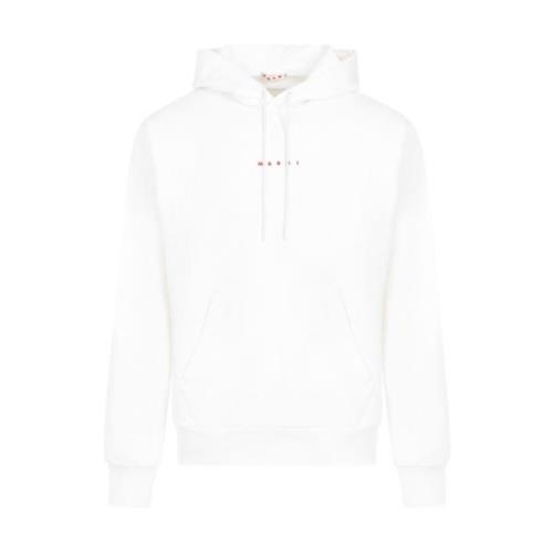 Witte Katoenen Sweatshirt met Capuchon Marni , White , Heren