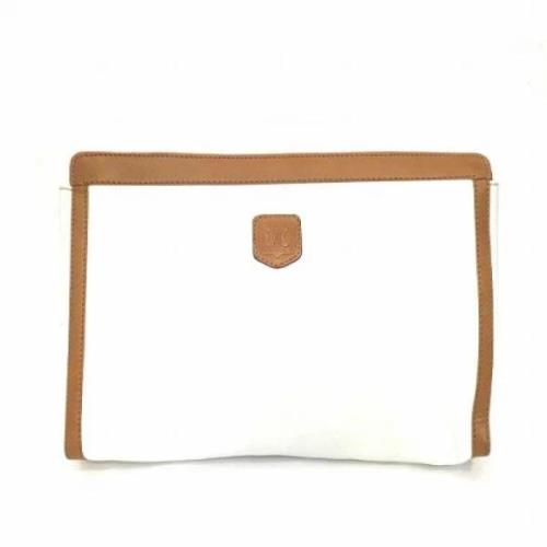 Pre-owned Leather clutches Celine Vintage , White , Dames