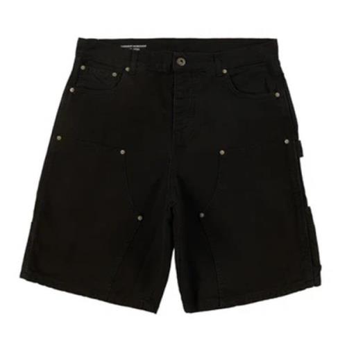 Zwarte katoenen shorts met groene patch Garment Workshop , Black , Her...