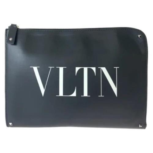 Pre-owned Leather clutches Valentino Vintage , Black , Dames