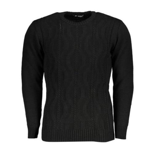 Twisted Crew Neck Sweater Contrast Details U.s. Polo Assn. , Black , H...